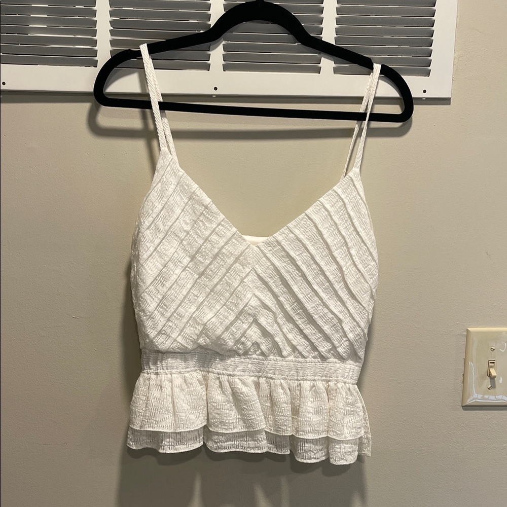 Ramy Brook White Peplum Top